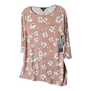 Alfani beige/pink floral tunic, soft/flowing fabric New with Tags PS